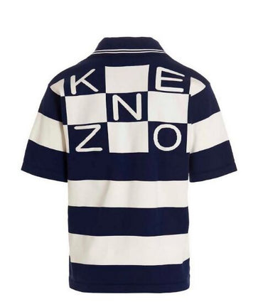 Kenzo, Nautical Stripes Logistic Graphic Cotton Polo Shirt
