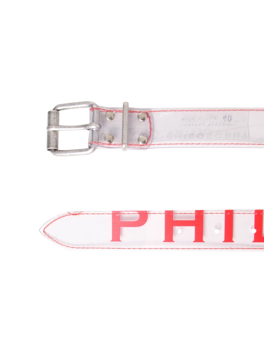 Philosophy Di Lorenzo Serafini, Transparent Pvc Belt with Logo