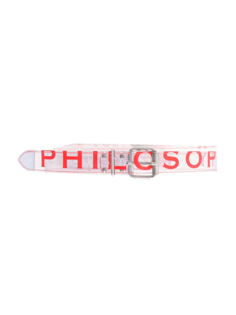 Philosophy Di Lorenzo Serafini, Transparent Pvc Belt with Logo