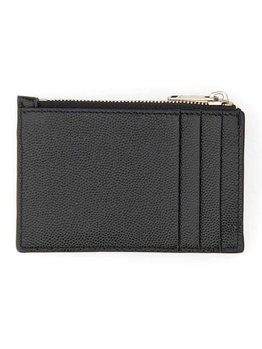 Palm Angels, Men's Black Logo-print Leather Card Holder