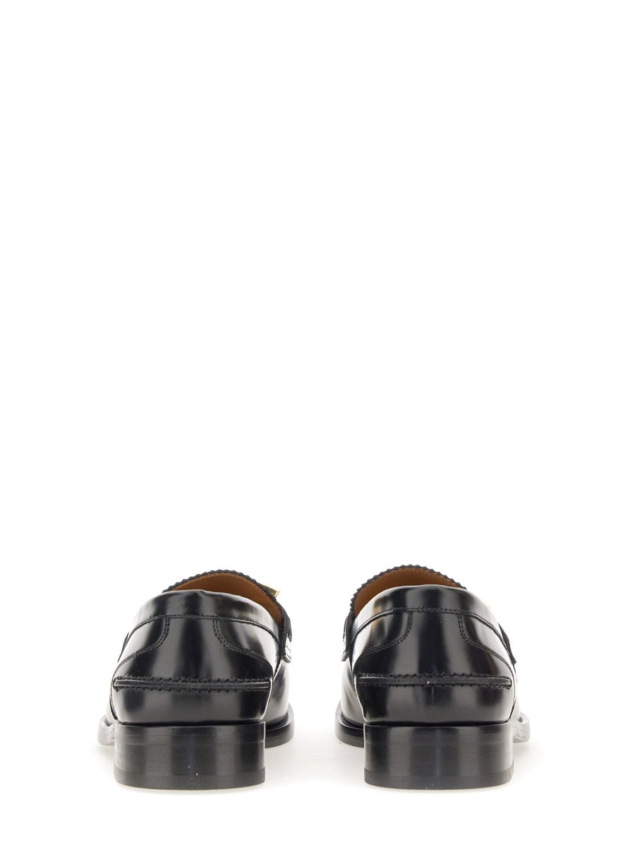 Versace, Greca Logo Detailed Slip-On Loafers