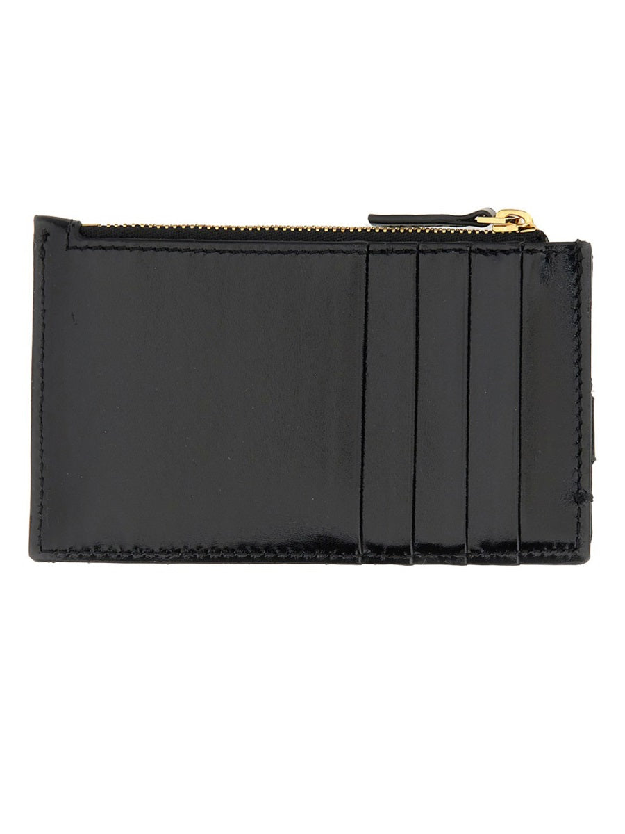 Versace, Greca-Plaque Diamond-Quilted Leather Wallet