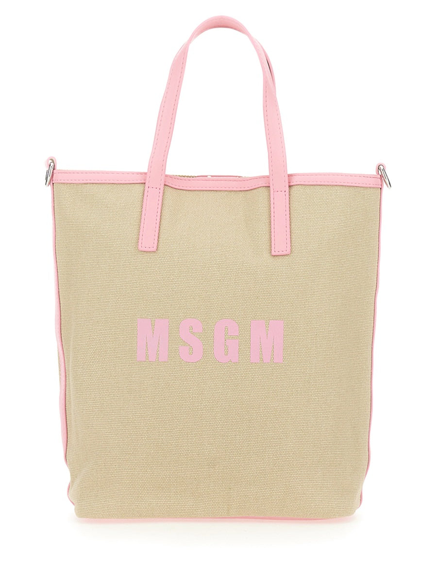 MSGM, Small Logo-Printed Top Handle Bag