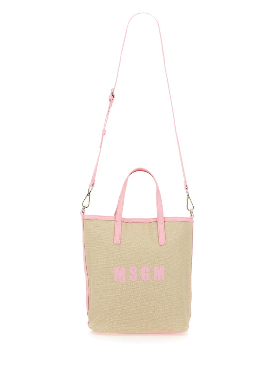 MSGM, Small Logo-Printed Top Handle Bag