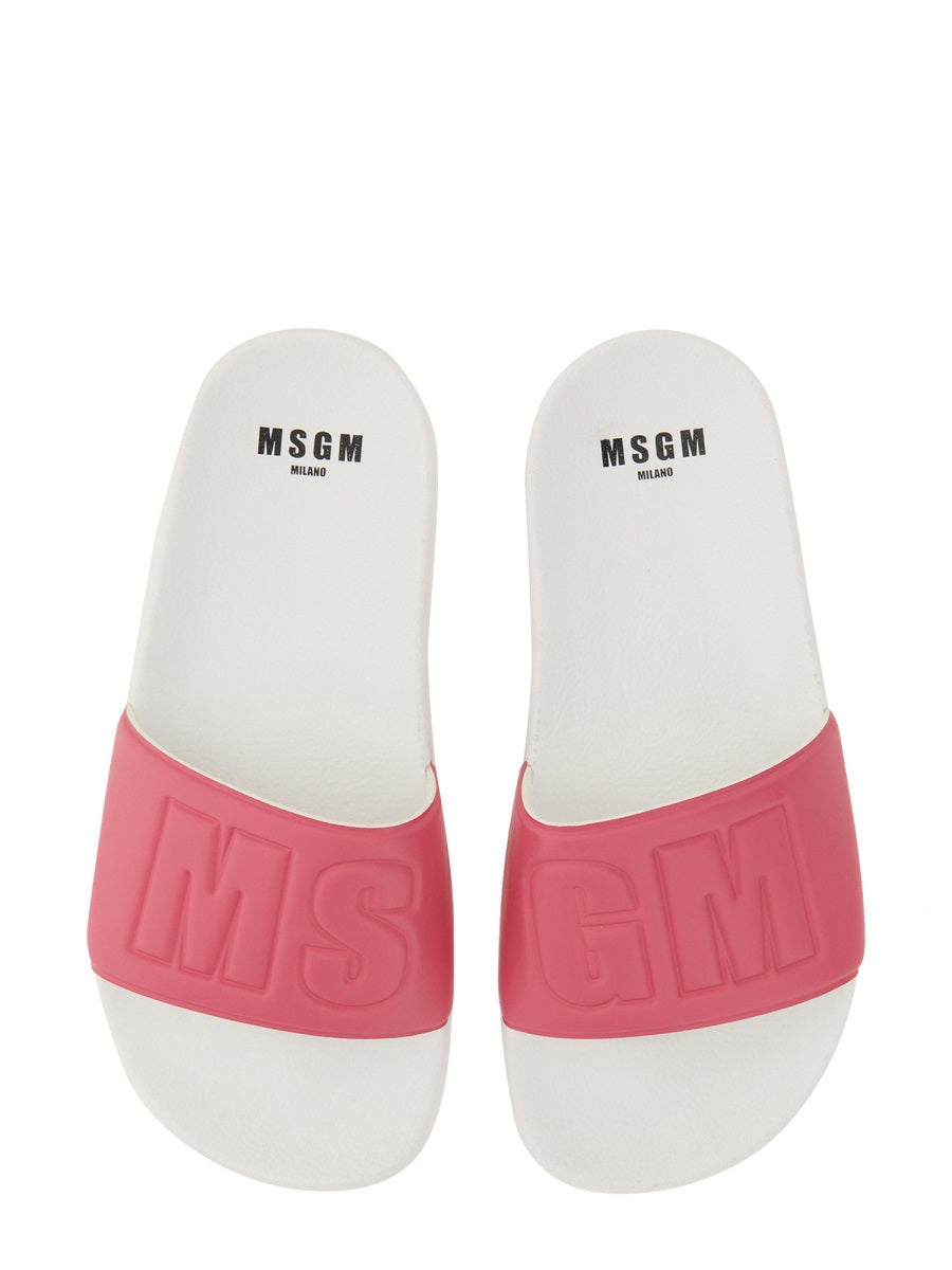 MSGM, Logo Embossed Slip-On Slides