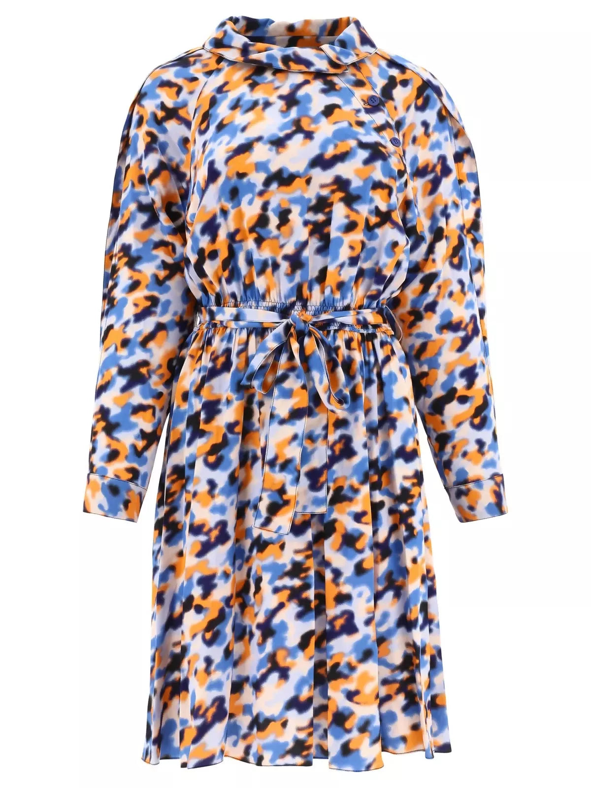 Kenzo, Abstract Print Long-Sleeved Midi Dress