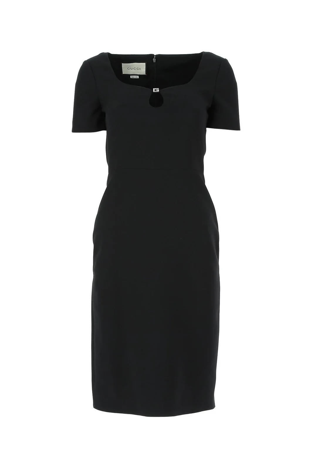 Gucci, Buckle-Detailed Sweetheart Neck Dress