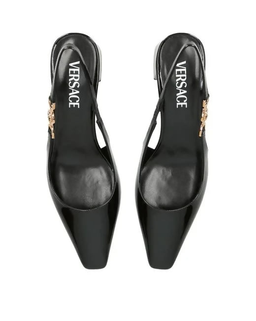 Versace, Medusa 95 Pointed Toe Slingback Pumps