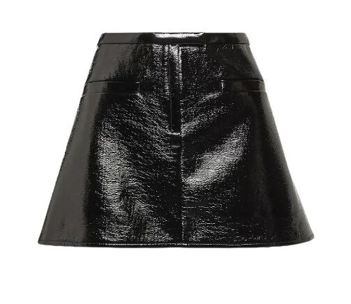 Courrèges, Double Slit Vinyl Mini Skirt