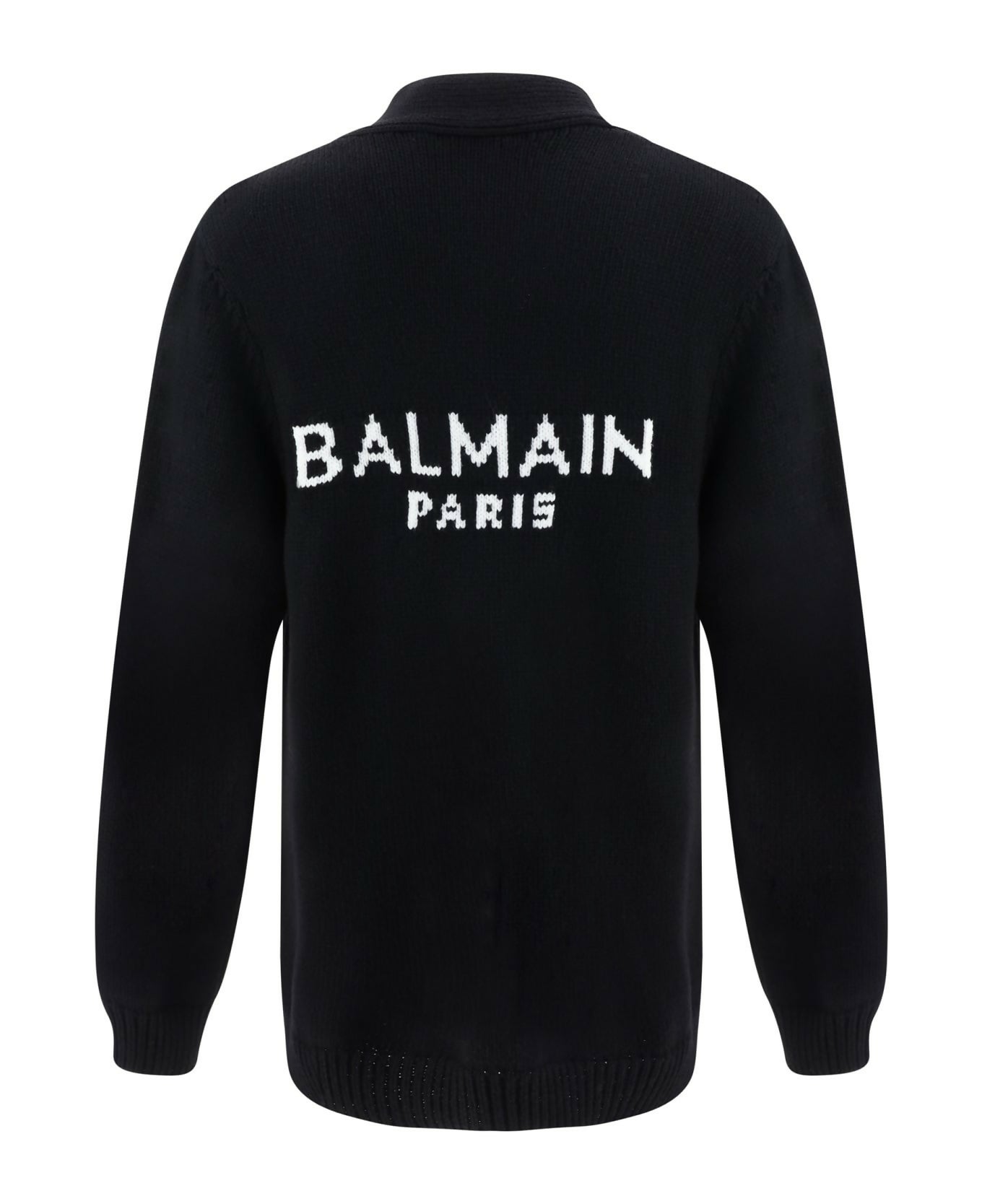 Balmain, Logo Intarsia Knitted Button-Up Cardigan