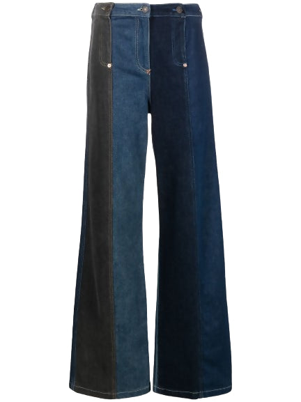 Moschino Jeans, Wide Leg Cotton Denim Jeans