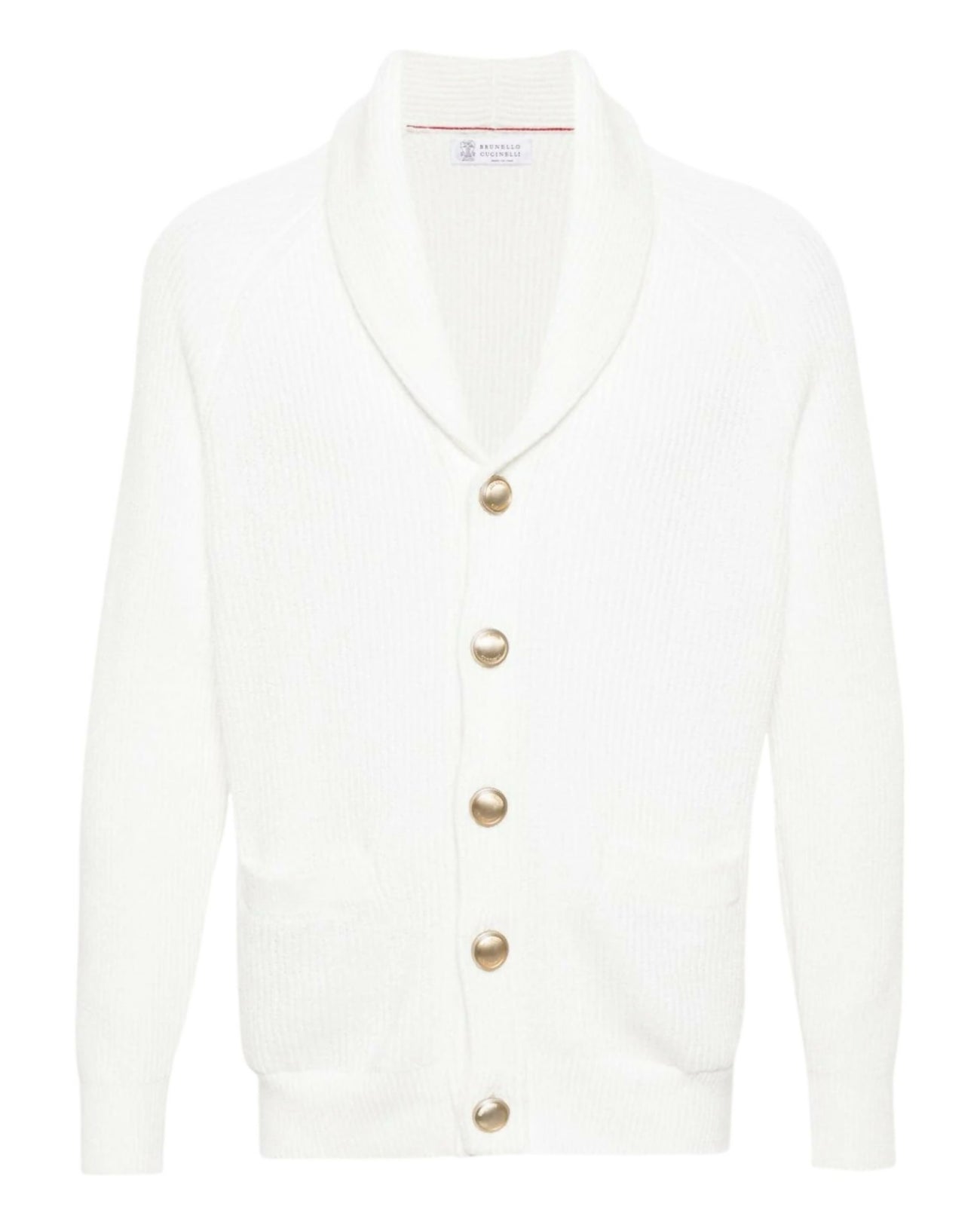 Brunello Cucinelli, Logo-Embossed Buttons Ribbed-Knit Cardigan