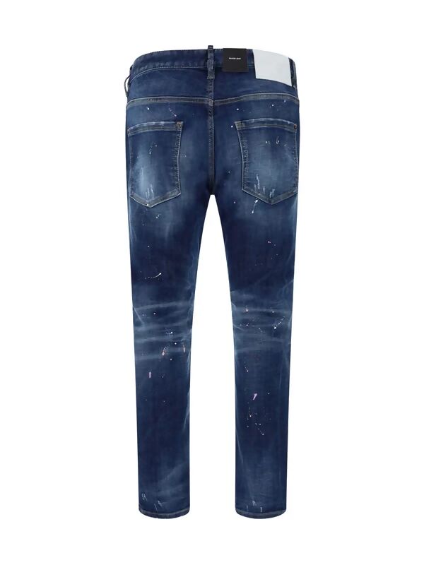 Dsquared2, Logo Patch Straight-Leg Distressed Jeans