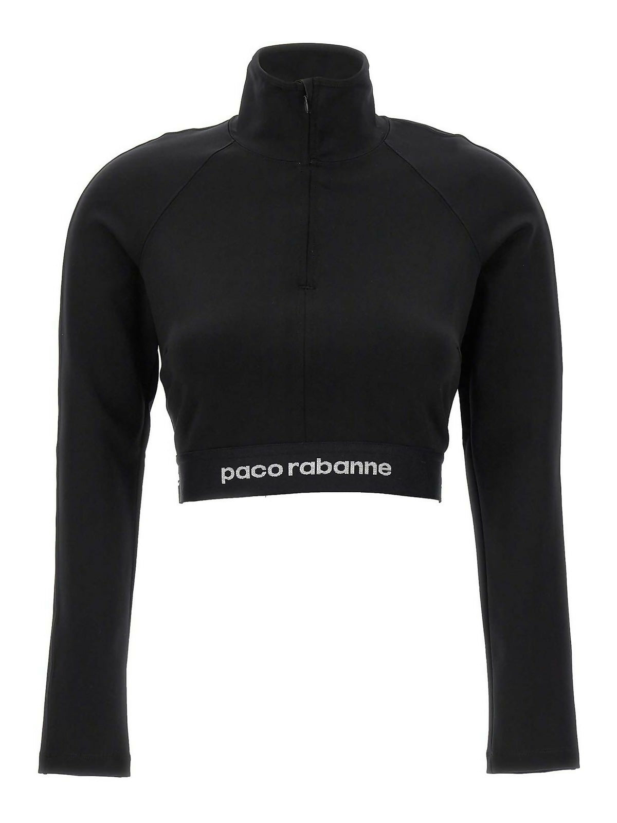 Paco Rabanne, Fabric With Logo Band Cropped Top