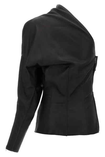 Rick Owens, One-Shoulder Leather Top