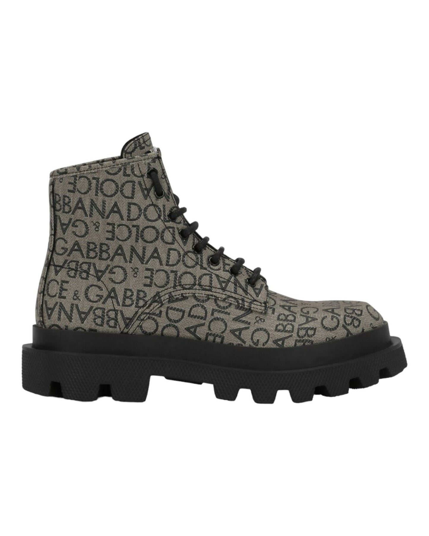 Dolce & Gabbana, Logo Jacquard Lace-Up Ankle Boots