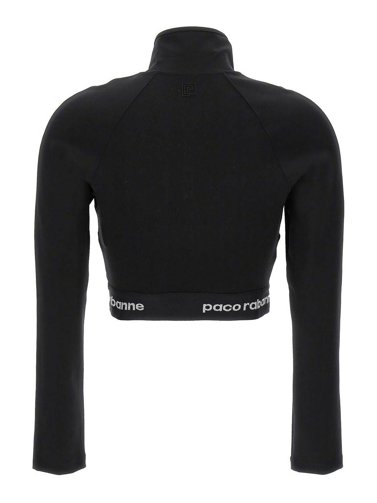 Paco Rabanne, Fabric With Logo Band Cropped Top