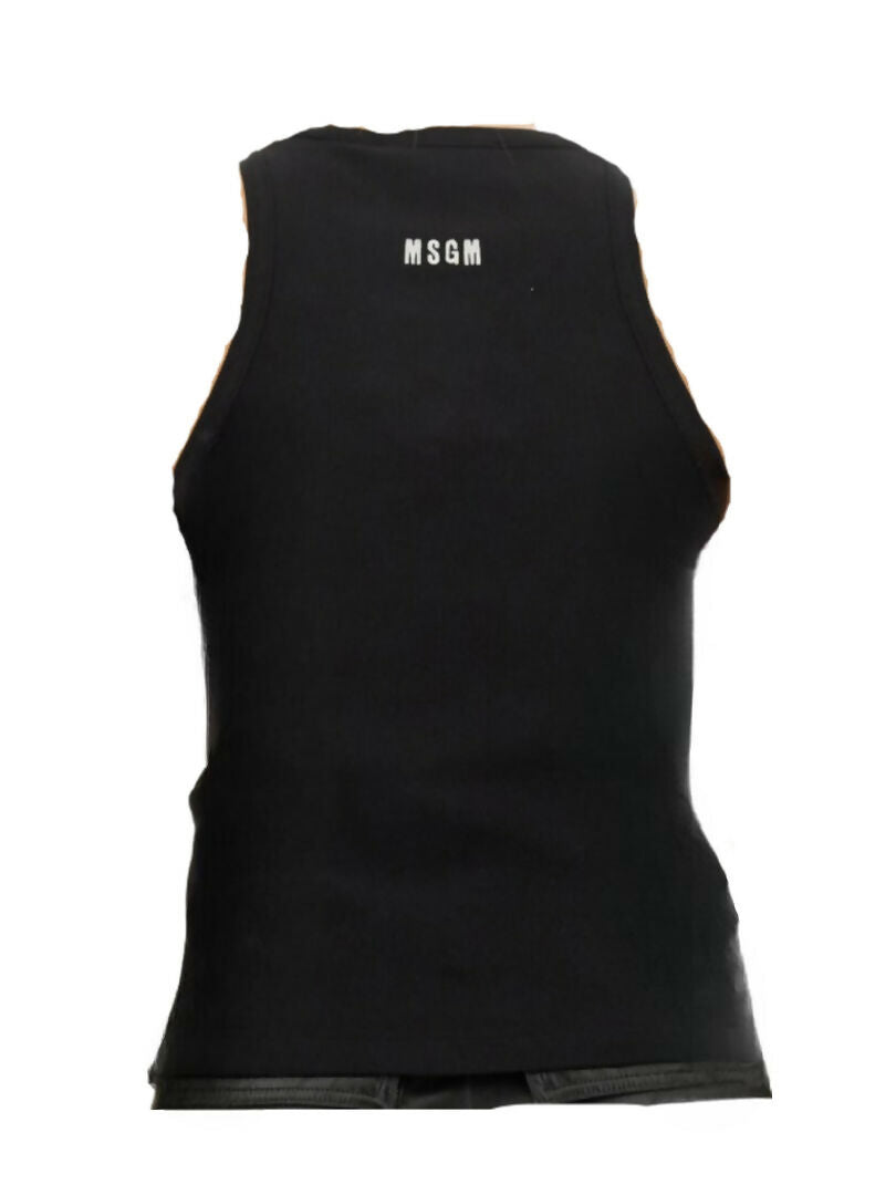 MSGM, Ribbed Heart-Embellished Top