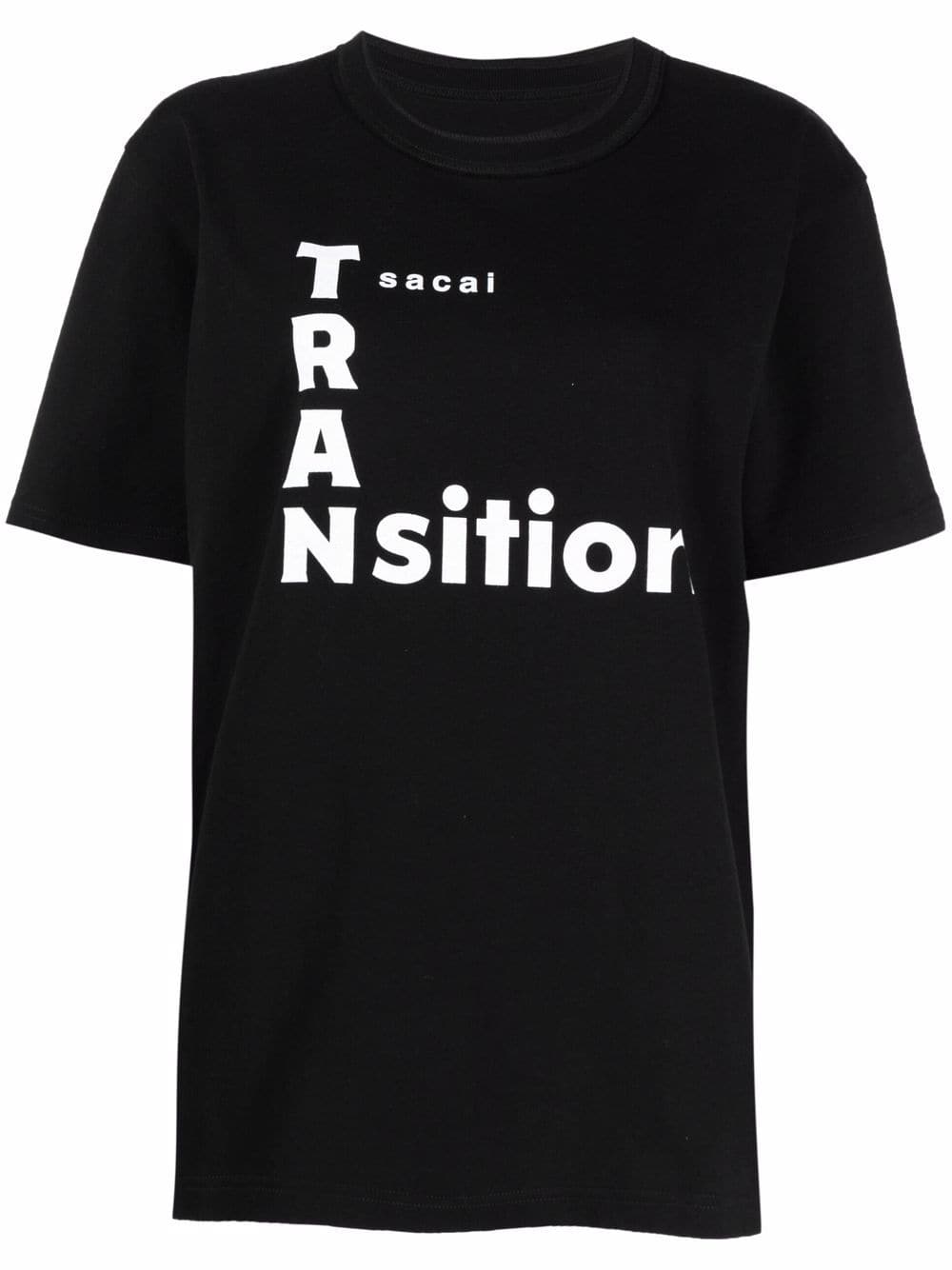 Sacai, Black Cotton T-shirt