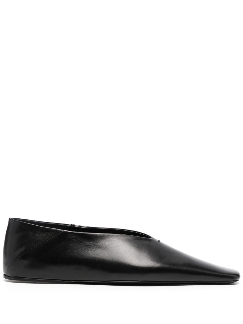 Jil Sander, Almond-Toe Leather Ballerina Shoes