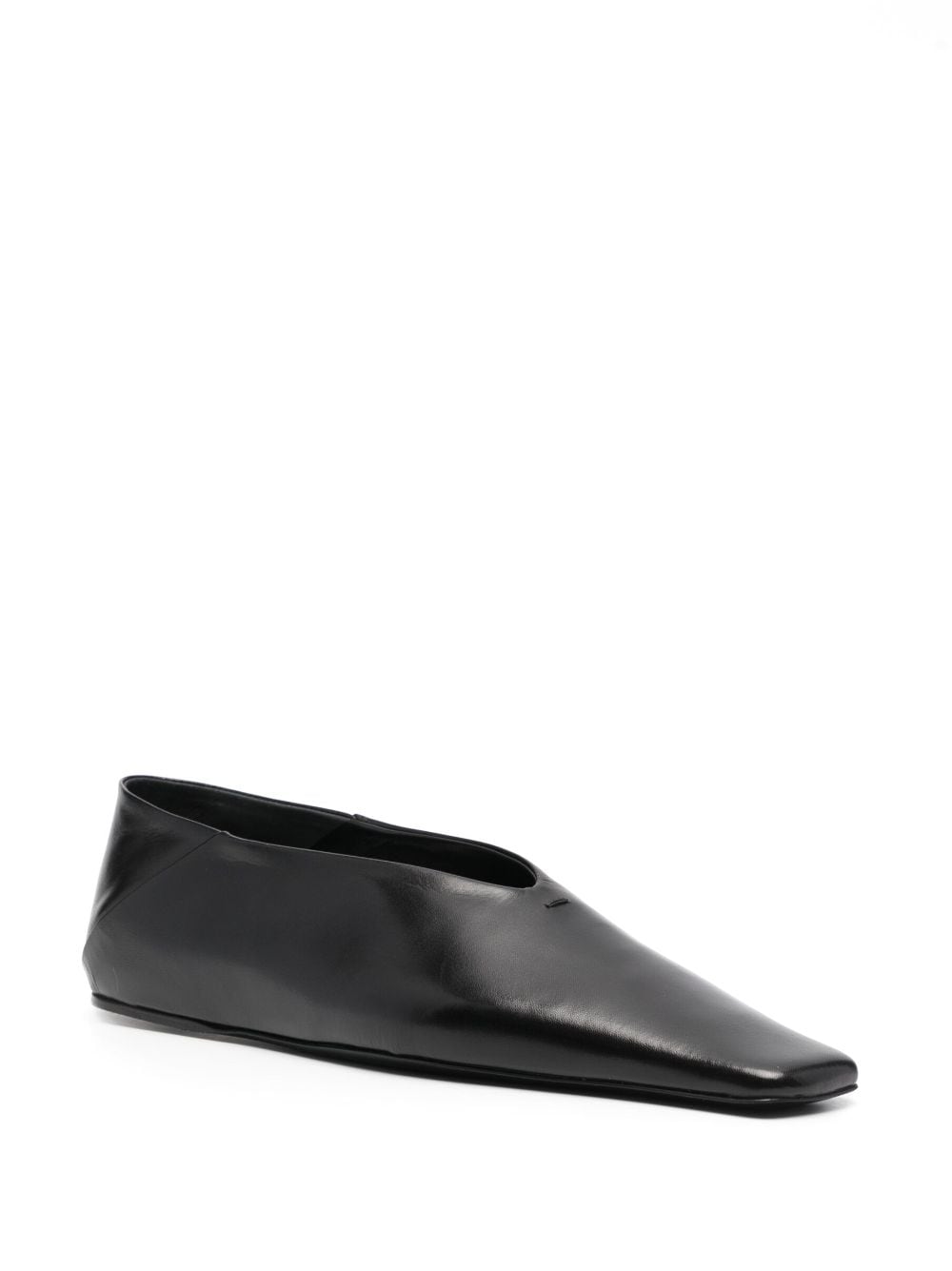 Jil Sander, Almond-Toe Leather Ballerina Shoes