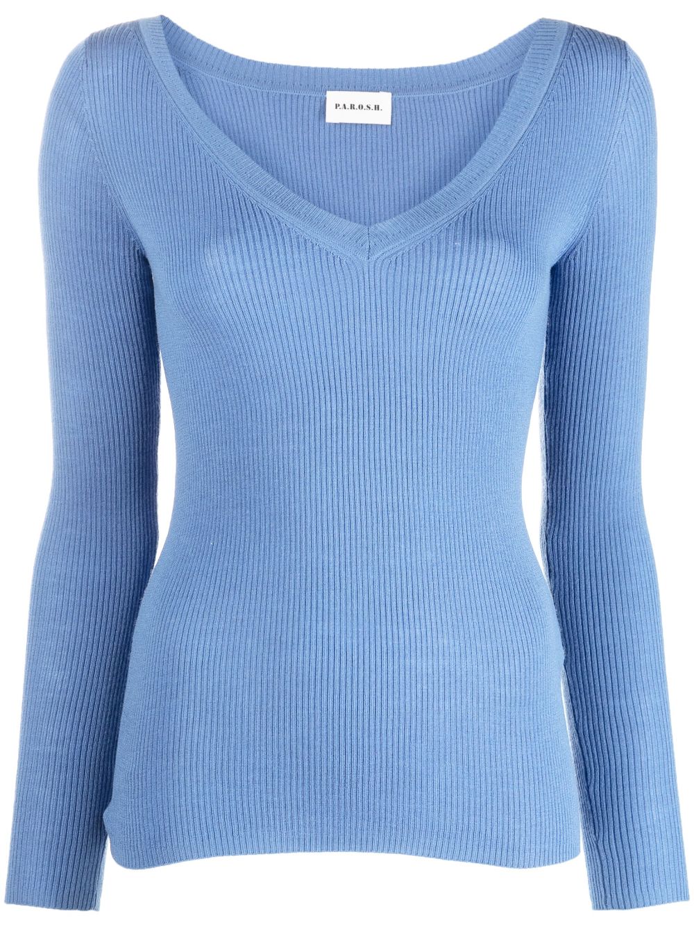 P.A.R.O.S.H., V-neck Ribbed-knit Wool Jumper