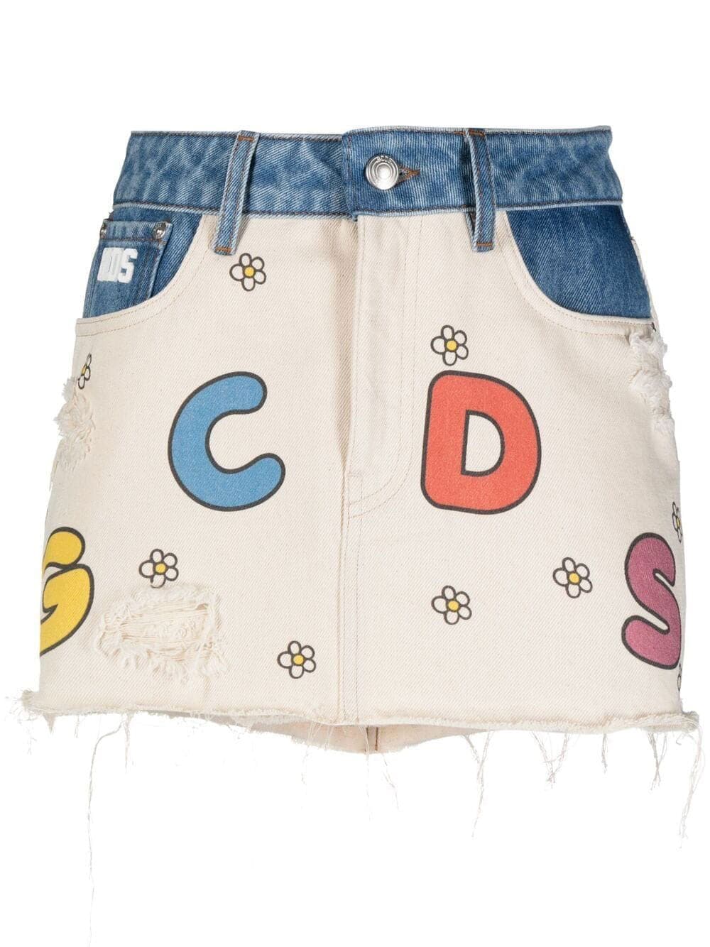 GCDS, Little Miss Sunshine Frayed Skirt