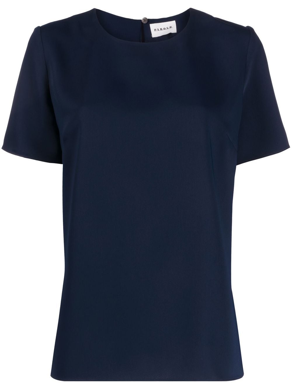 P.A.R.O.S.H., Short-Sleeved Cady Dark Blue Top