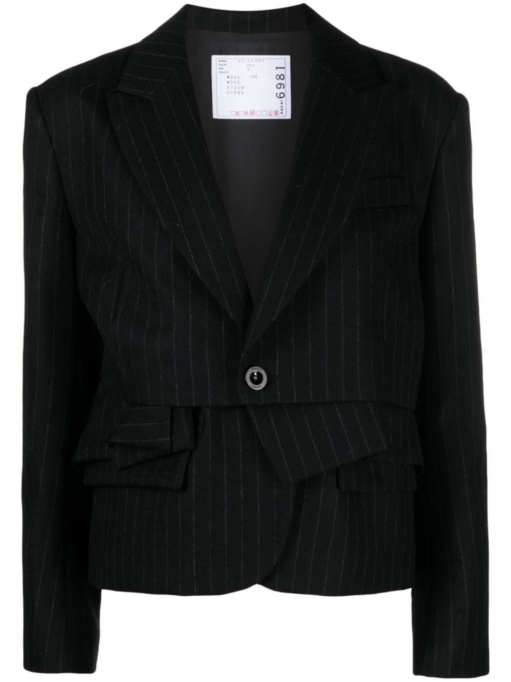 Chalk stripe wool-blend blazer