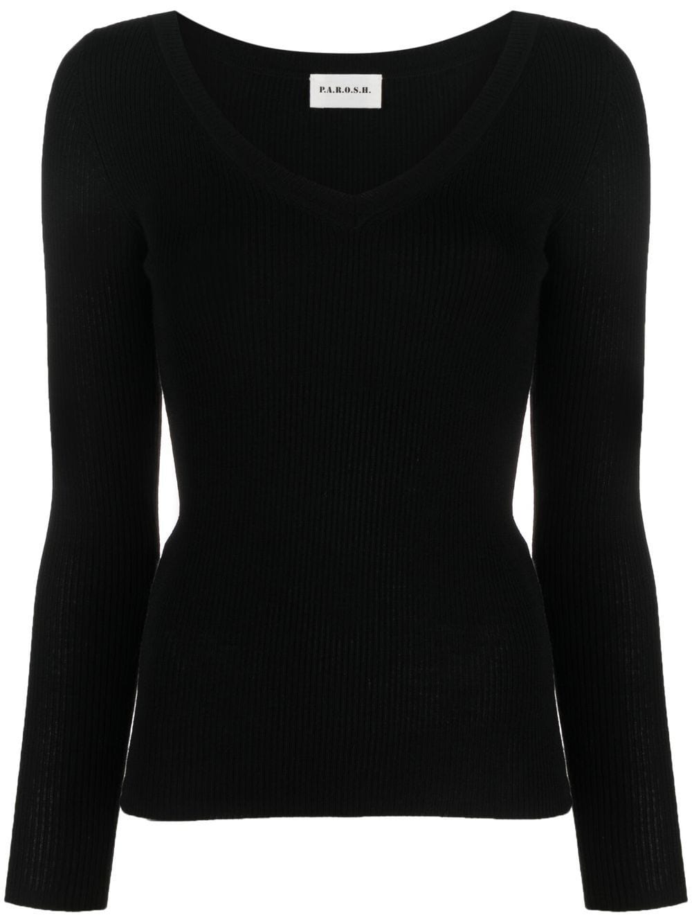 P.A.R.O.S.H., V-neck Ribbed-knit Wool Jumper