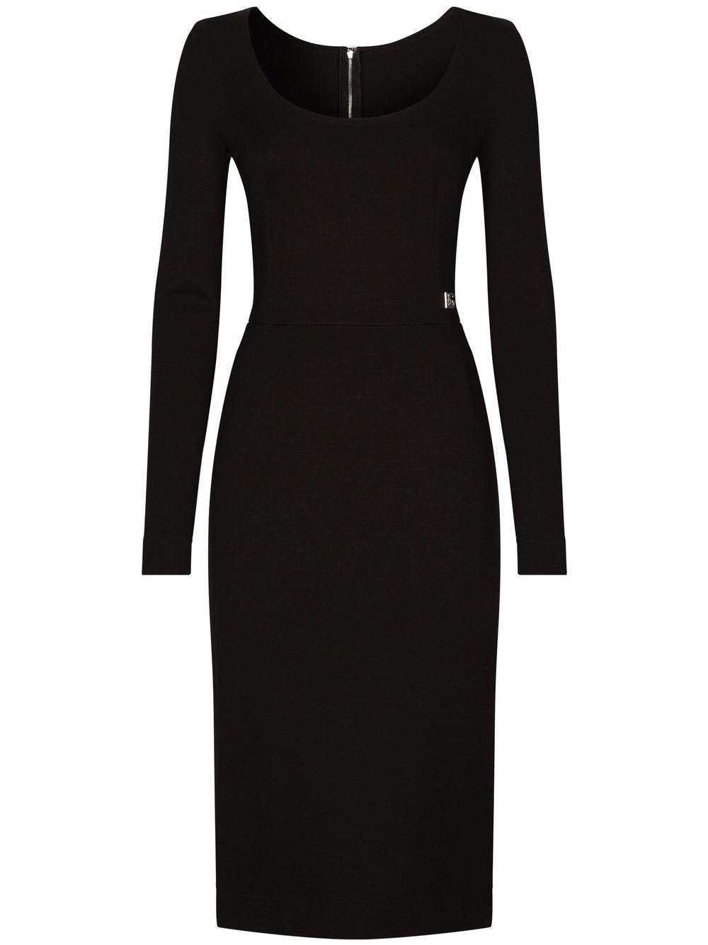 Dolce & Gabbana, Logo Plaque Scoop-Neck Midi Dress