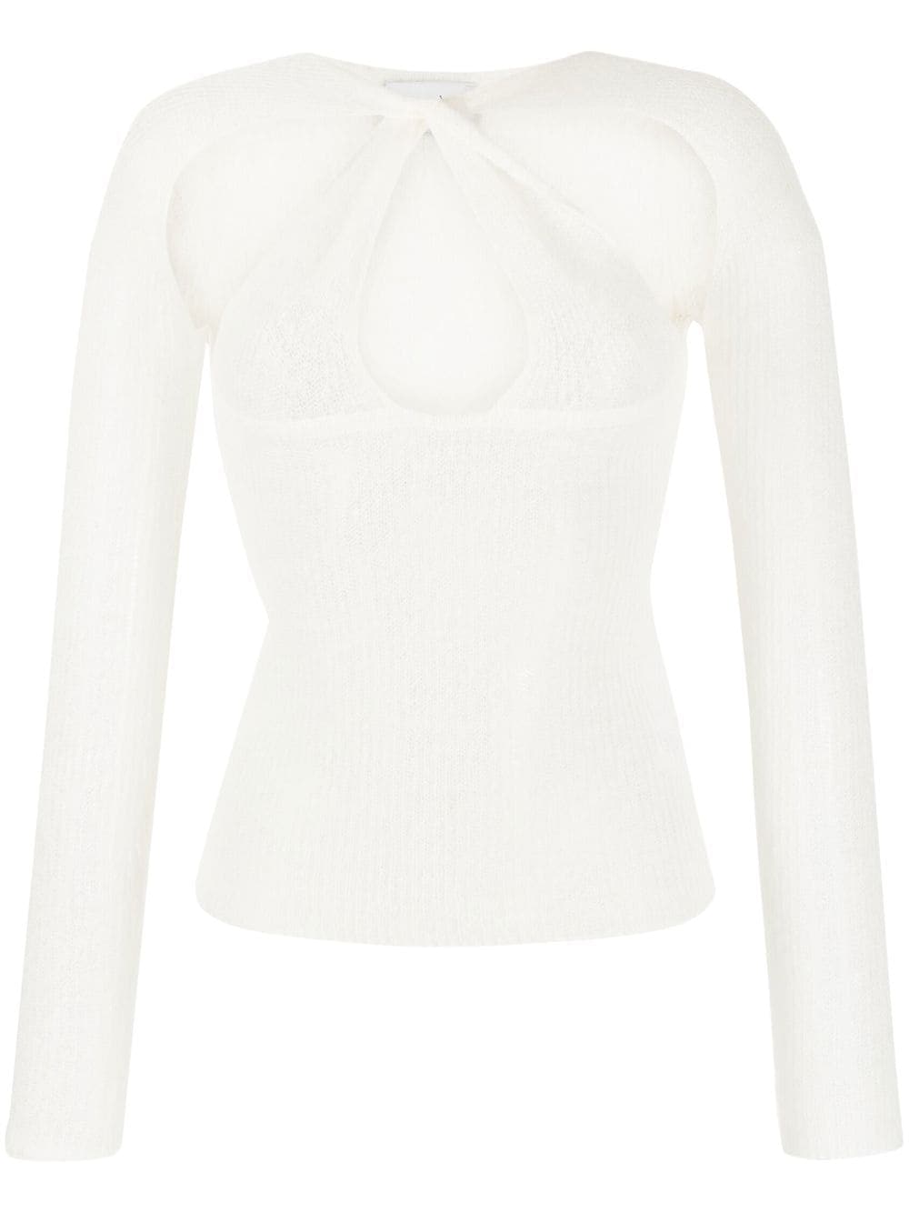 Coperni, Twist-detailed Cut-out Semi-sheer Jumper