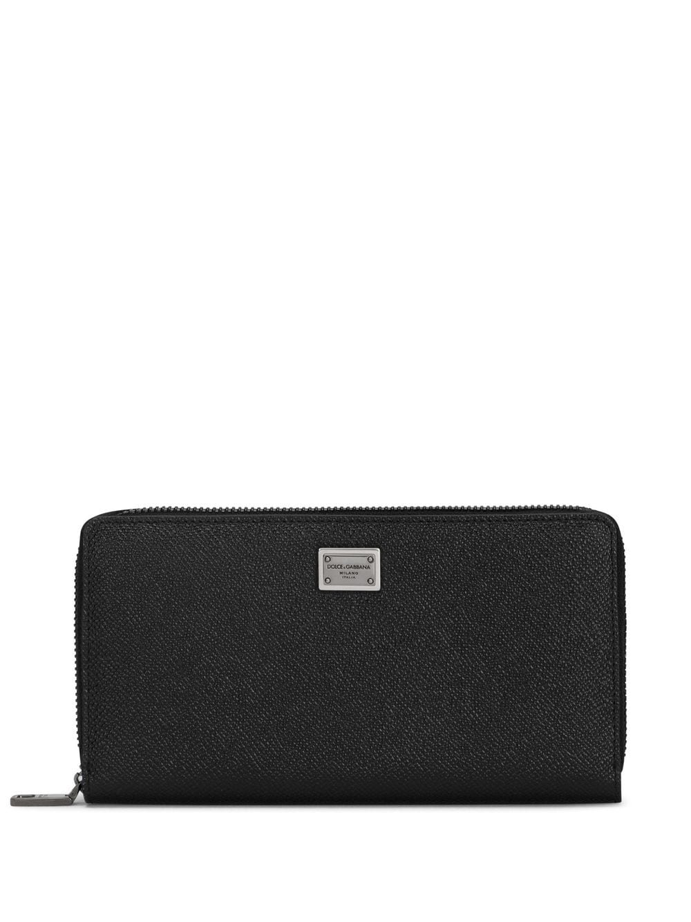 Dolce & Gabbana, Zipped Grained Leather Wallet