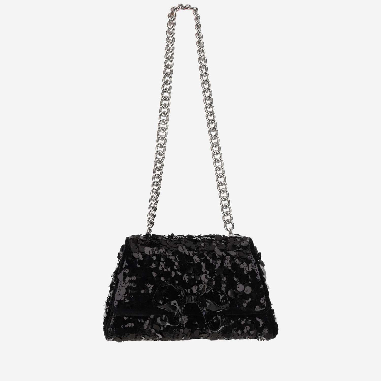 Self-Portrait, Sequin Bow Shoulder Bag