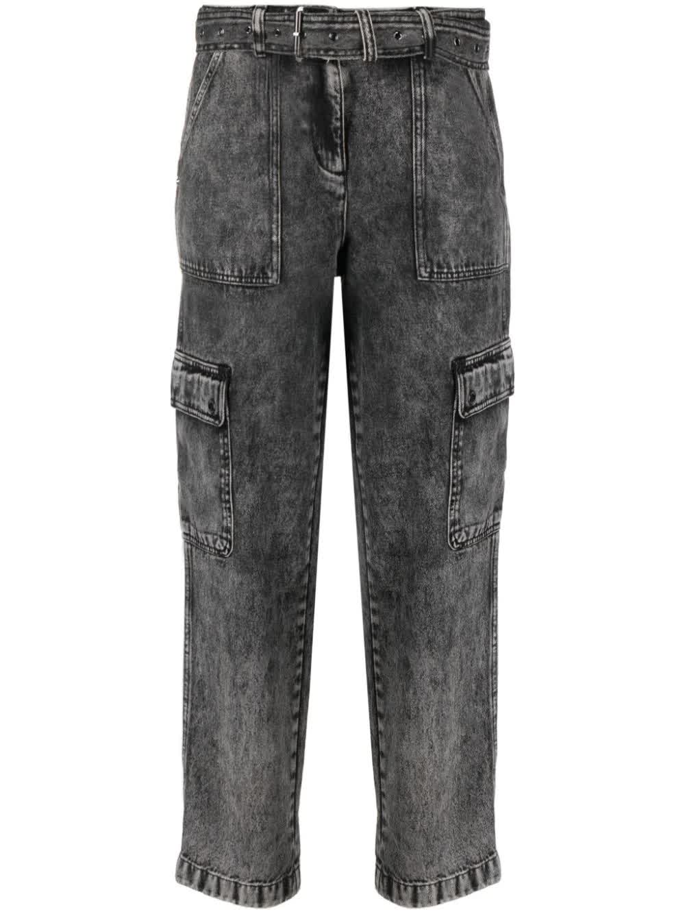 Michael Kors, Belted Washed Straight-Leg Jeans