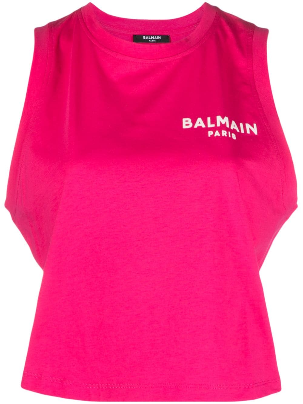 Balmain, Logo-Flocked Cotton Top