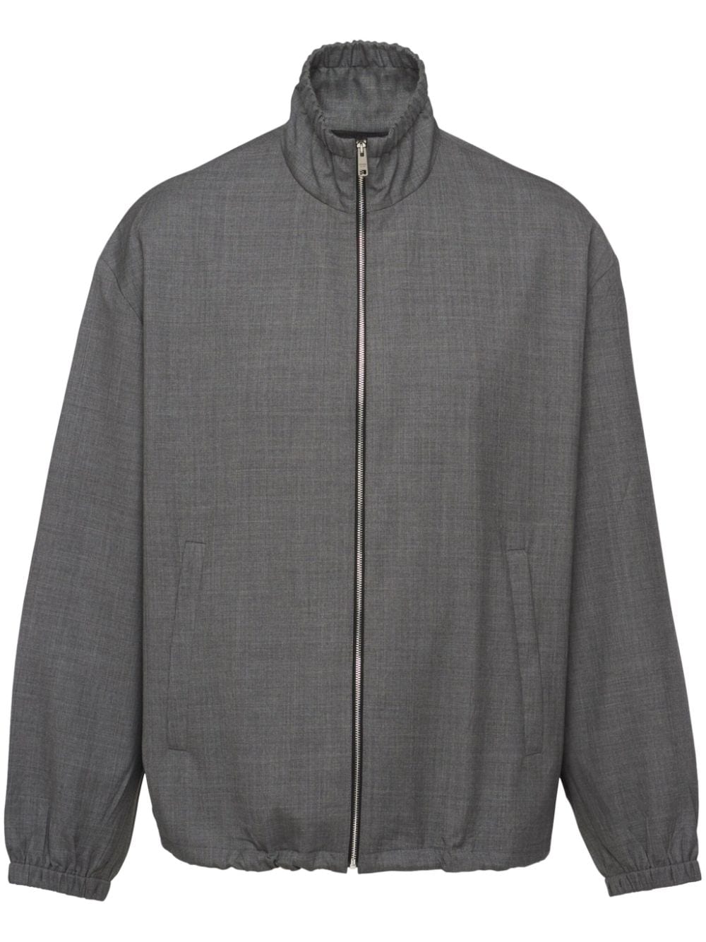 Prada, High-Neck Wool Bomber Jacket