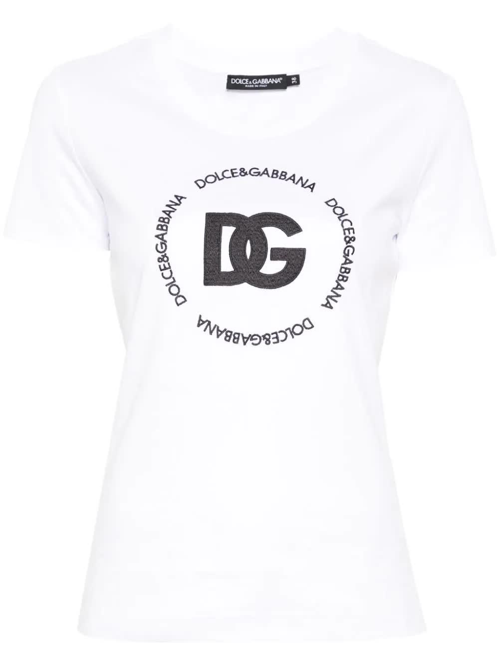 Dolce & Gabbana, Embroidered-Logo Interlock T-shirt