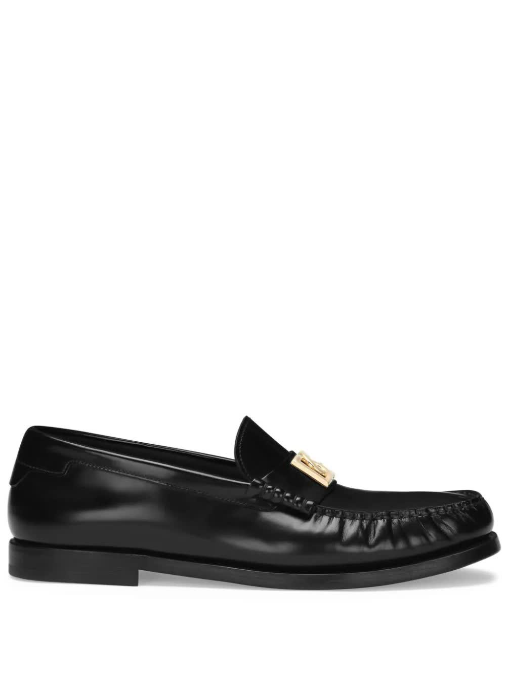 Dolce & Gabbana, Logo-Plaque Leather Loafers