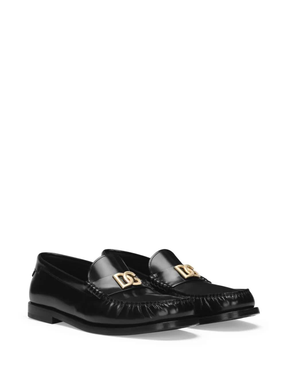 Dolce & Gabbana, Logo-Plaque Leather Loafers