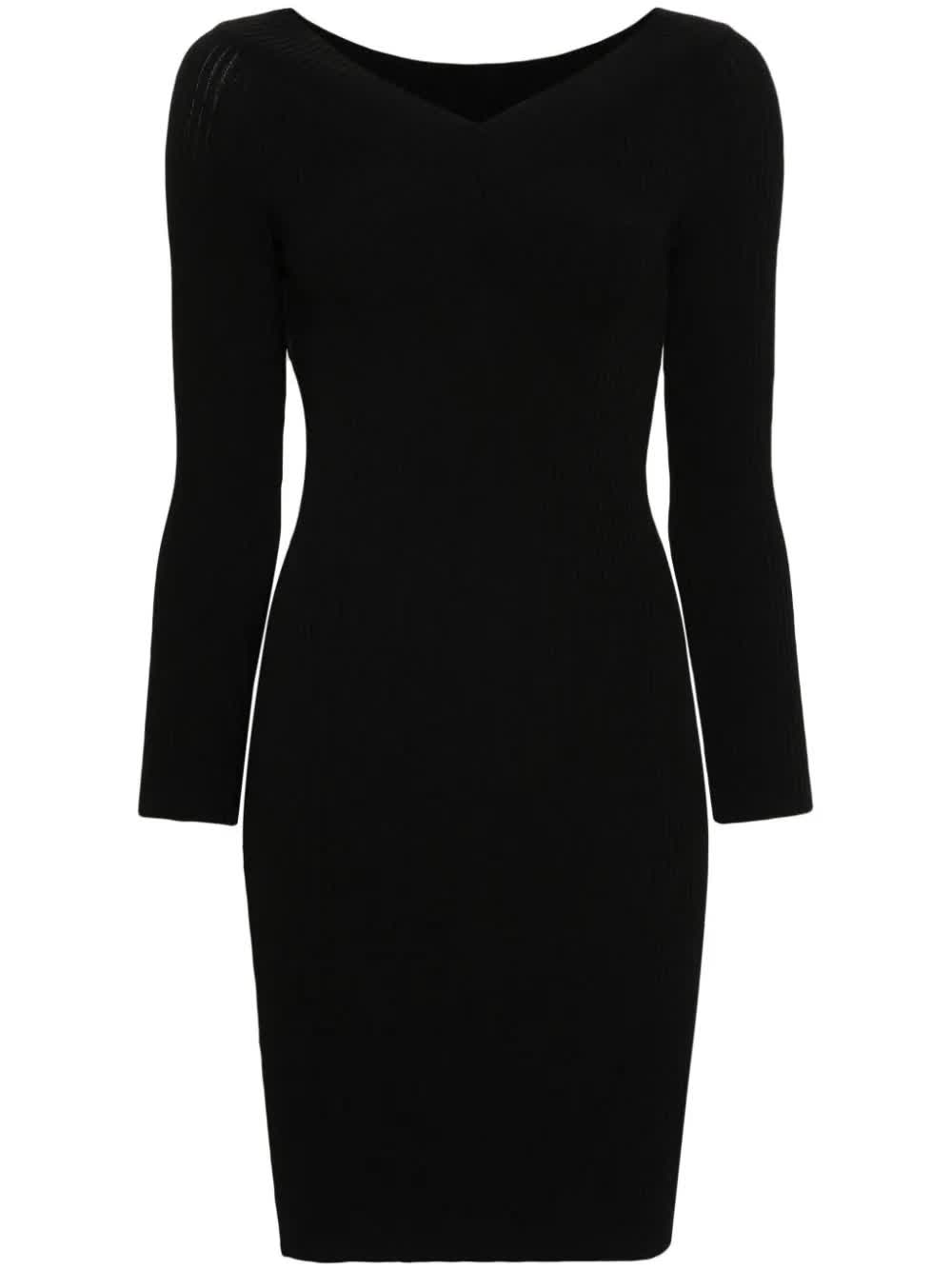 Alberta Ferretti, Knitted V-Neck Dress