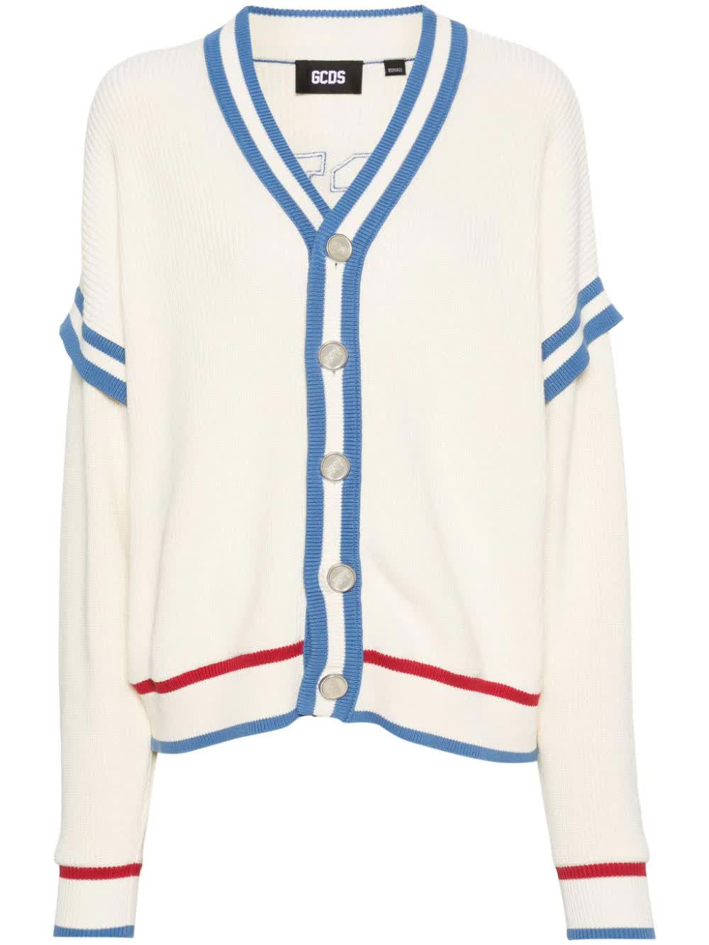 GCDS, Logo Embroidered Knitted Cardigan