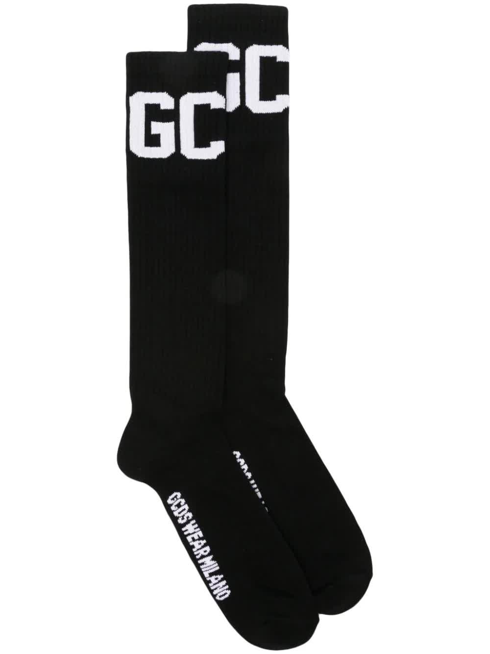 GCDS, Cotton-Blend Logo-Intarsia Knee-Length Socks