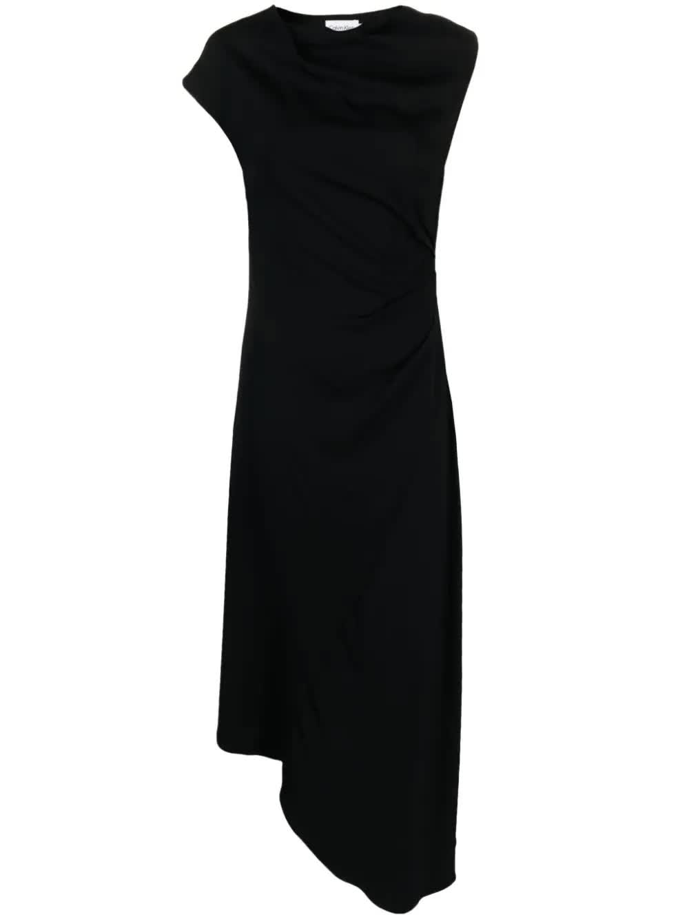 Calvin Klein, Boat-Neck Gathered Maxi Dress