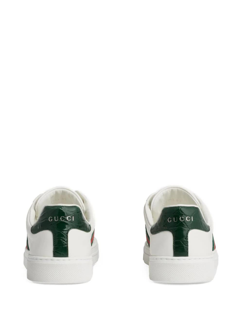 Gucci, Ace Web-Stripe Leather Sneakers