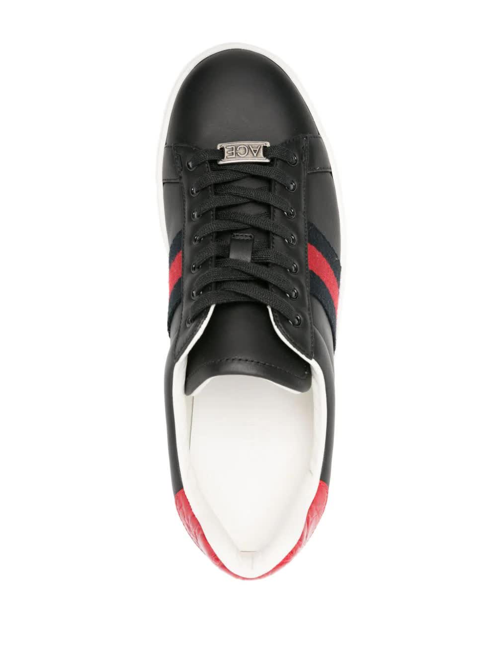 Gucci, Ace Web-Stripe Leather Sneakers