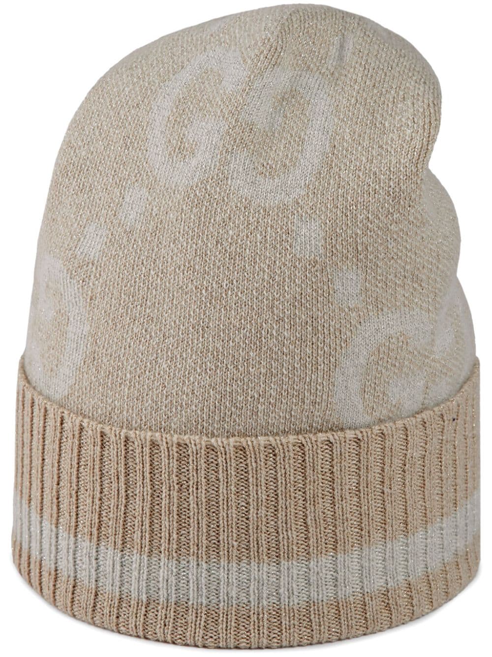 Gucci, GG Damier-Jacquard Cashmere Beanie