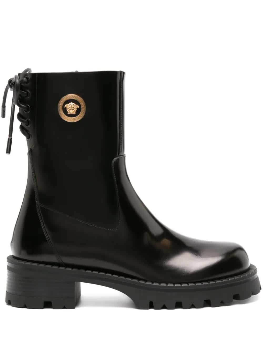 Versace, Alia Leather Ankle Boots