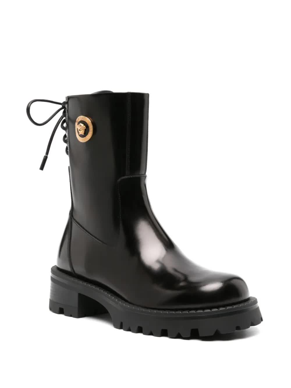 Versace, Alia Leather Ankle Boots