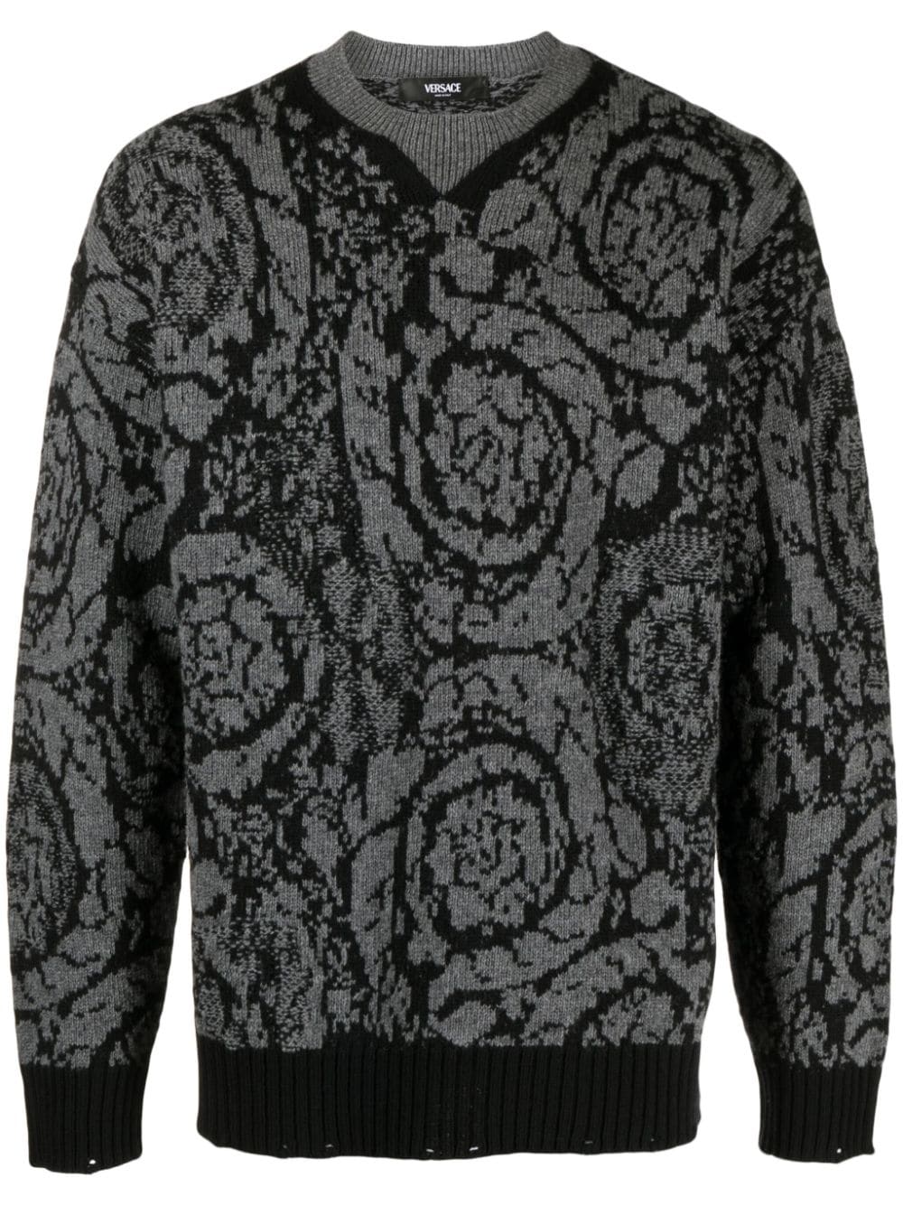 Versace, Barocco-Intarsia Virgin Wool Jumper